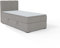FEDVE Boxspringbett 100x200 Grau – Gandia Mini – Praktisches Bett mit Bettkasten Links – Gemütlich Kopfteil Bett mit Matratze – Einzelbett zum Schlafzimmer