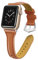 Correas de Cuero de Grano Superior Compatibles con Apple Watch 42mm 44mm 45mm 49mm, Correa de Cuero Delgada de Repuesto para iWatch Series 8/7/6/5/4/3/SE/Ultra - Marrón