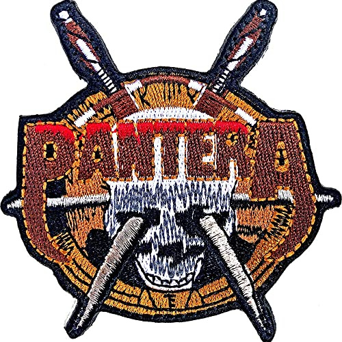Pantera Standard Woven Patch: Skull Knives (7 cm x 7 cm)