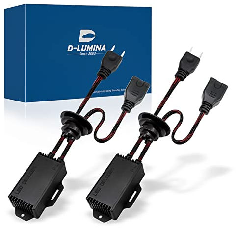 D-Lumina H7 LED-Scheinwerfer, Canbus-Decoder, Anti-Flicker-Kabelbaum, Glühlampen, Widerstands-Decoder, fehlerfreier Umbausatz, Adapter, Warnunterdrückungskondensatoren (2er-Pack)