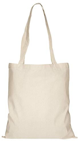 TEXXILLA 10er | 25er | 100er Pack Baumwolltasche - 28 Farben | mit Zwei Langen Henkeln | 38x42cm | Jutebeutel | Einkaufstasche | unbedruckt, Farbe:natur, Größe:100 Stück
