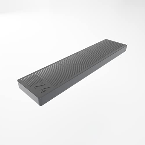 BAUHELD® Universal Verglasungsklötze 24x100 x 6mm [500 Stück] - Schwarze Fenster-Abstandshalter Keile aus Kunststoff - Als Unterlegplatten, Kunststoffplatte, Unterleger, Ausgleichsplättchen geeignet