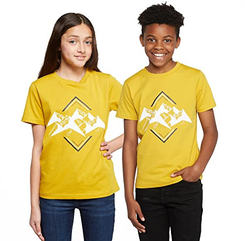 Berghaus Kids' Diamond Mountain T-Shirt with Short Sleeves made with 100% Cotton, Kids' Hiking & Outdoor Recreation Clothing (13 Years, Yellow)