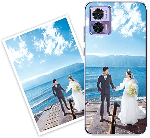 Sunrive Personalisierte Hülle kompatibel mit Motorola Moto Edge 30 NEO Silikon,Transparent Handyhülle Benutzerdefiniert Weicher Etui mit Eigenem Foto Bild Text Individuelle