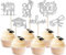 24 Stück 2024 Abschluss Tortendeko, 2024 Graduation Cupcake Toppers So Proud of You Kuchen Deko Grade Cap Torten Dekorationen für 2024 Abschluss Party Kuchen Dekoration (1-Silber)