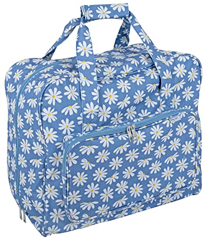Hobby Gift Sewing Machine Travel Carry Storage Bag, Denim Daisies