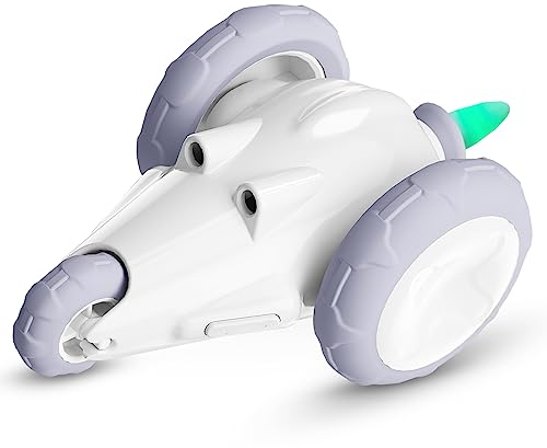 SCHITEC Interactive Cat Toy, Automatic Moving Mouse Toy for Indoor Cats, USB Rechargeable Smart Sensing Electric Kitten Exercise Toys for Boredom and Stimulating