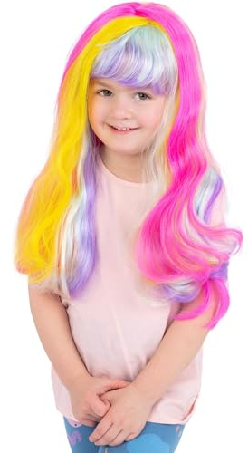 Smiffys Perücke Einhorn-Pastell-Regenbogen Halloween