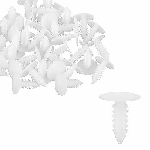 Lot de 40 rivets de fixation en plastique de 4,5 mm de diamètre de trou pour voiture, blanc