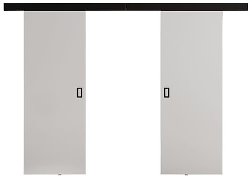 KIER FURNITURE Türen Werdi DUO 152 Moderne Schiebetüren - Wandschiebetür - Universal Links und Rechts - Metallschiebesystem - Robust, Haltbar - Stabil, Langlebig - Weiß B152xH205xT1,6 cm