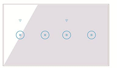 CENMEN Interruttore di Illuminazione A Parete Intelligente Wifi 10A Pannello Tocco Vetro Interruttore 4 Gang ()