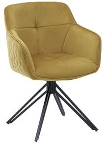 möbelando Armlehnstuhl >Emma/Edith< (2er-Set) in Gold - 59x82x62 (BxHxT)