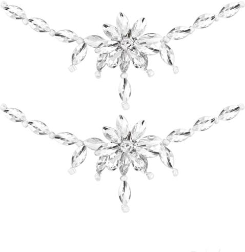 AHANDMAKER 1 Paar Schuhclips Mit Blumen-Kristall-Strasssteinen Für Hochzeit, Pumps, Party-Schuhdekorationen, Tasche, Kleidung, DIY-Bastelzubehör (Silber)