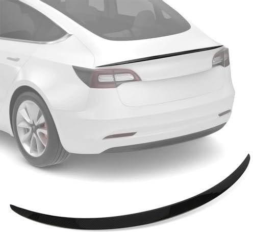 PSLER Original High Performance Heckspoiler Heckklappe Passend für Tesla Model 3 2021 2022 2023 für Tesla Autozubehör(Kohlenstoff)