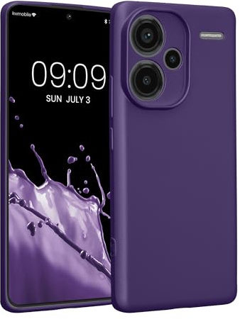 kwmobile Custodia Compatibile con Xiaomi Redmi Note 13 Pro+ 5G / Redmi Note 13 Pro Plus 5G Cover - Protezione Back Case Morbida - Silicone TPU Effetto Metallizzato lilla metallizzato