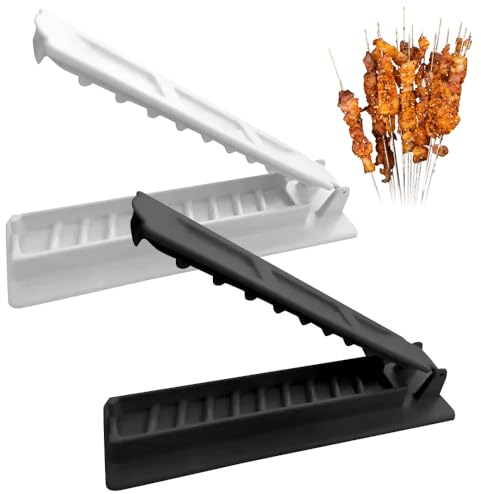 FAHOI 2PCS Kabob Maker for Skewers and Sticks, Reusable Plastic Kebab Press Mould, Manual Kebab Making Tool, Easy to Use