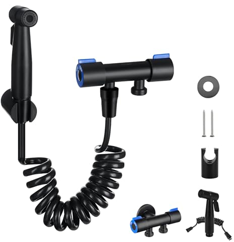 3 Wege Bidet Sprüher, Handbrause für Waschbecken, WC Dusche Aufsatz mit Schlauch, Handbrause für Bidet Toilette, Bidet Sprühgerät für Hygiene, Gunmetal Grau