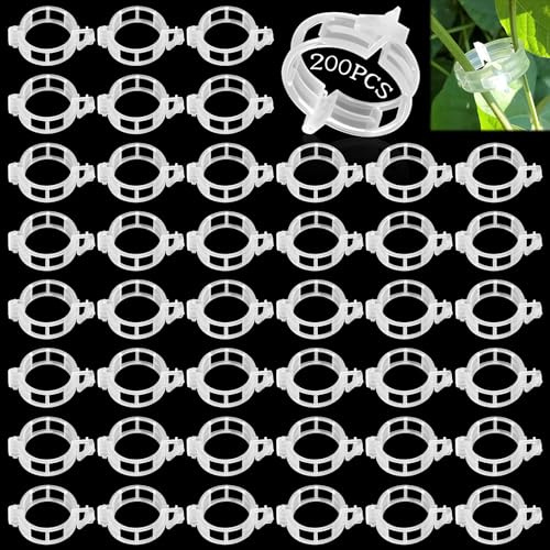 Lets Joy 200Stk Pflanzenclips, Tomaten Klammern, Pflanzenklammern Tomatenclips, Pflanzenclips für Kletterpflanzen, Pflanzen Clips, Tomatenclips Biokunststoff, Sicherung Rankpflanzen Blumen