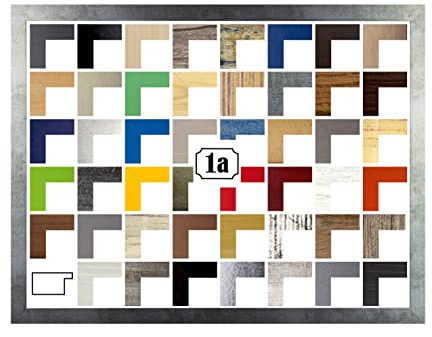 RahmenMax Skane Bilderrahmen Posterrahmen Puzzlerahmen 61x91,5 cm Eisen Gewischt Verrostet Optik 91,5x61 cm mit weisser Rückwand und Antireflex Acrylglas