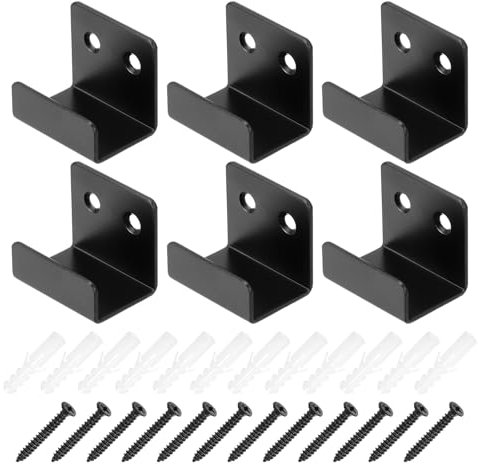 PATIKIL Tile Hanger Bracket 1.38x0.79x0.6, 6 Set U Wall Mounted Mirror Clips Fasteners Stainless Steel Metal Mirror Holder Kit XL Size with Screws for Large Mirror Silver Tone