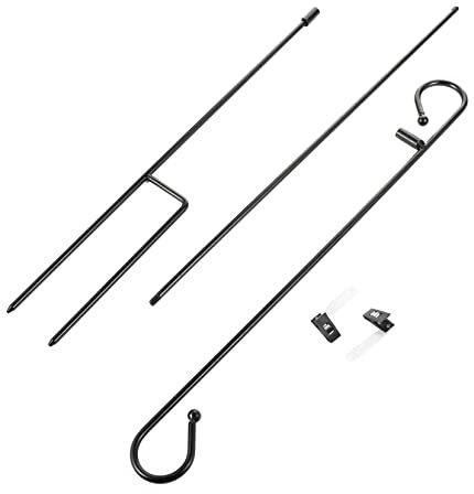 Yardenfun Garten Fahnenmast Amerikanische Flaggen Robuste Fahnenmasten Für Den Außenbereich Ständer Für Gartenfahnenhalter Flaggenhalter Standpfahl Dekorativer Fahnenständer Legierung Black
