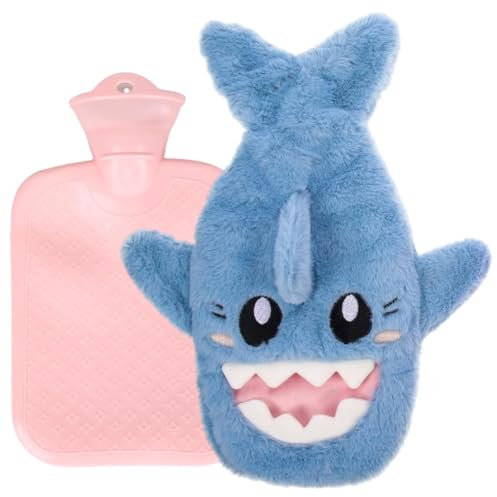 BZQCPLX Shark Warm Water Bag, Plush Hot Water Bottle, Shoulder Pain and Hand Feet Warmer, Menstrual Cramps,Hot Compress and Cold Therapy