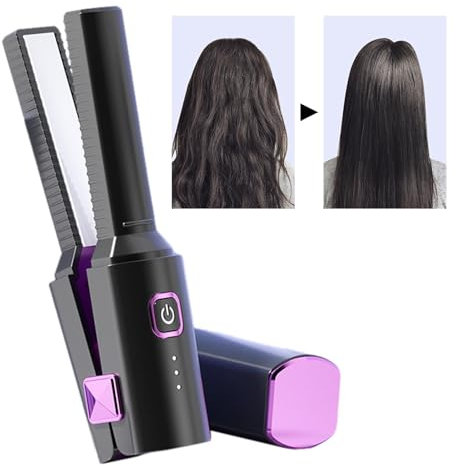 Yabauuop Plancha, Plancha De, Plancha de portátil, Calentamiento pequeño y rápido, plancha anti-escaldaduras para flequillo, hombres, cabello corto, todos los peinados