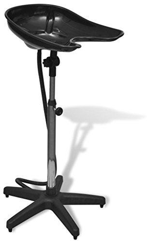 LAPOOH Haarwaschbecken, Waschbecken Brauseset, Mobiles Waschbecken Friseur, Mobiles Waschbecken, Rückwärtswaschbecken Friseur, Schwarz