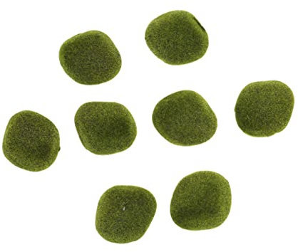 Happyyami 8 Stück Realistischer Moosstein Deko 7cm Mittelgroß Detailgetreue Kunstpflanzen für Aquarium Terrarium Selbstgemacht Bastelarbeiten Natürliche Moos Dekoration für Zuhause und Büro