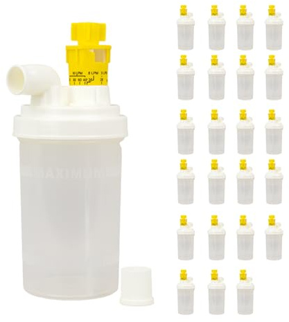 Dynarex Resp-O2 Large Volume Nebulizer - Durable Clear Plastic Nebulizer Bottle with Markings, Venturi-Style Entrainment Ring for Respiratory Therapy