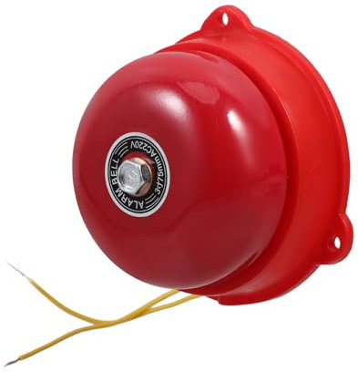 EXHUMKY 220v Titel Rote Handfeuermeldungsglocke Elektrische Alarmglocke Für Schulen Und Lagerhäuser Laute Warnsignal-Glocke Zur Verbesserung Der Brandsicherheit