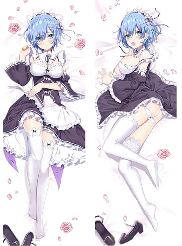 SFHCOISM Dakimakura Body Pillow Anime Kissenbezug Kissenhülle Re Zero Rem A01, Pillowcase Doppelseitige Seitenschläf Umarmungskissen Bezug Dekorative Zierkissenbezug
