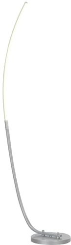 HOMCOM Lampadaire sur pied salon, lampe salon LED style contemporain avec 3 niveaux de luminosité réglables, interrupteur à pied, lampadaire salon, chambre à coucher, bureau, argenté