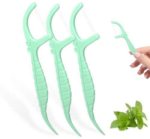 200 PièCes Fil Dentaire,Cure-Dents,éLimine Les RéSidus Alimentaires Et La Plaque Entre Les Dents,Pour Les Soins Bucco-Dentaires,Le Nettoyage Des Dents(Menthe)