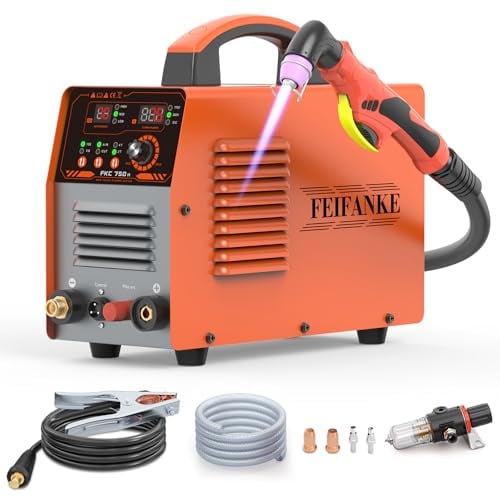 FEIFANKE 230V 75A Plasmaschneider IGBT 25MM Max Berührungslose Hochfrequenzzündung 2T/4T Betrieb für Stahl Edelstahl Kupfer Aluminium