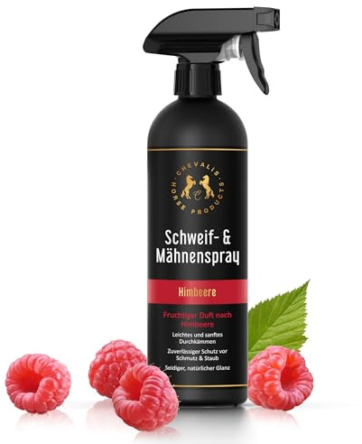 CHEVALIS Hästmansspray för svans & mane, mild pälsvård och lätt kambarhet, vegansk med eteriska oljor från hallon, utan PEG och EDTA, 500 ml