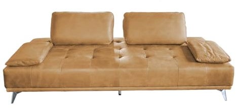 KAWOLA Schlafsofa WIOLO - Daybed Leder Cognac | Couch Bett Sofa mit Schlaffunktion - 240x110 cm