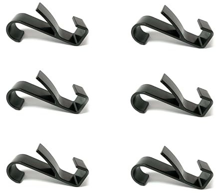 6 Pcs Towel Radiator Brackets, Heated Towel Rail Hangers, Plastic Round Hooks for Bathroom Radiators, Universal Radiator Hook for Towels and Clothes, Compatible with All Standard Radiators (Black)