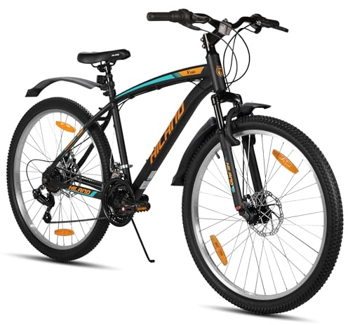 HILAND Mountainbike 26/27,5 Zoll, 18-Gang MTB für Herren und Damen, mit Scheibenbremsen und Federgabel, Mountainbike für Erwachsene, Unisex Fahrrad für Stadt und Freizeit