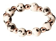 Purelei® Coast Ring – Elastischer Ring aus Dalmatiner-Jaspis & Edelstahl in Gold, Silber oder Roségold – Größen S/M & M/L – Stilvoll & anpassbar - Fidget - Anxiety (Rosegold, S-M)