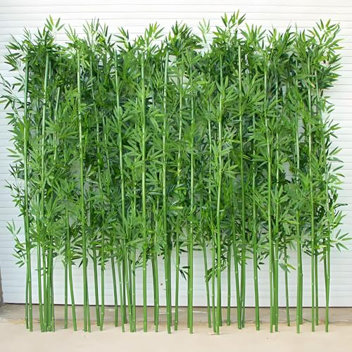 Clôture de confidentialité en bambou artificiel pour intérieur et extérieur, écran décoratif à faire soi-même, faux bambou en soie, mur de verdure en bambou artificiel,2m/6.5fttall-10Bamboo