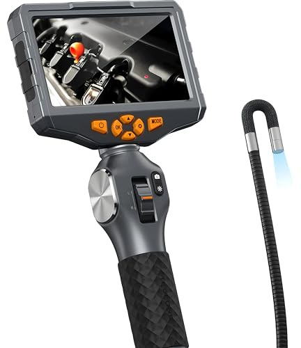 TD500 Inspektionskamera Dual-Linse 6,2MM Gelenkbares Boreskop 1080P 5 Zoll IPS Zwei-Wege 360° Lenkrichtung Endoskop Video-Inspektionskamera mit WiFi