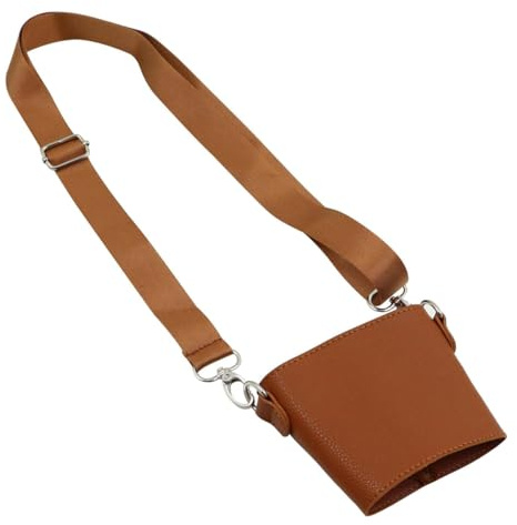 Durlo Brown Adjustable Water Bottle Neck Strap – Portable Cup Holder Carry Strap for Cycling, Hiking