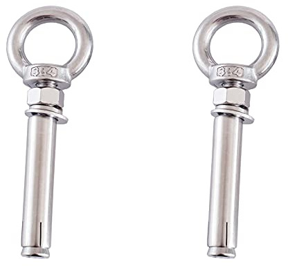 Bullone ad occhiello di sollevamento espansione in acciaio inossidabile M10 da 2 pezzi con gancio ancoraggio for mattoni in cemento for muro in in, M10x140mm(M10x120mm)