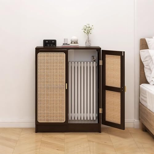 Cache-radiateur En Rotin, Cache-radiateur Domestique, Radiateur À Chauffage Latéral, Fabriqué En Bambou, Protège Les Tuyaux, Convient Aux Salons Et Aux Couloirs(27.5x19.6in)