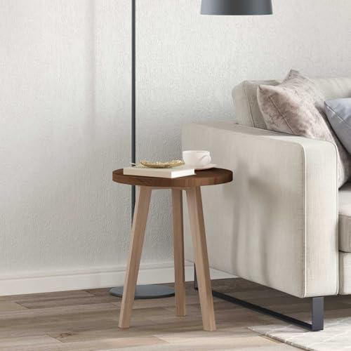 Foknhdi 40x40x2,5 cm Eiche-Tischplatte Dunkelbraun, Massivholz, umkehrbar, ESS- oder Beistelltisch