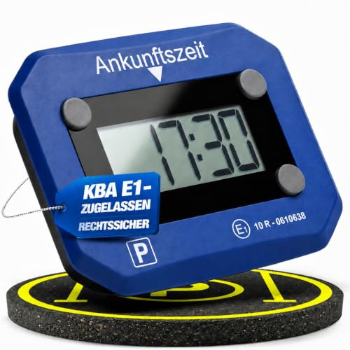 NTG Disco de estacionamiento electrónico E1 con homologación KBA – Pantalla digital de tiempo, detección automática y advertencia de batería LED
