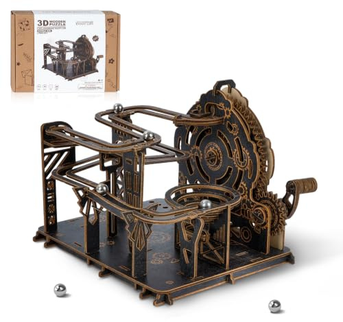 WEBYEARO 3D Holzpuzzle Erwachsene, Mechanische Murmelbahn Bausätze zum Selberbauen, 3D Puzzle Marble Run mit Zahnrädern und Kugeln, DIY Bastelsets Puzzle Geschenke für Erwachsene Wohnaccessoires