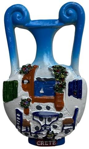 Kühlschrankmagnet Griechenland Kreta Griechische Amphore mit Meer L329 | Kühlschrankmagnet Griechenland Kreta - Griechische Amphore mit Meer - 3D-Magnet Souvenir Kollektion L329