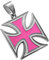 Tumundo® 1 Kettenanhänger Kreuz Anhänger Cross Für Halskette Panzerkette Königskette Weiß Schwarz Silbern, Variante:pink